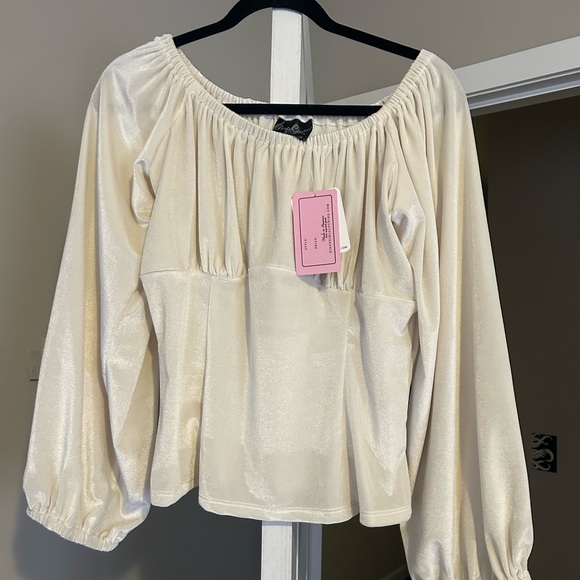 Ivory velvet swann top nwt - Picture 2 of 2